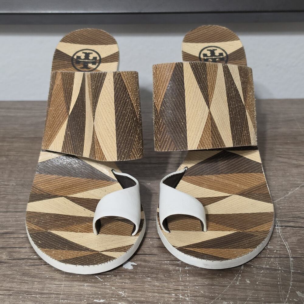 Tory Burch Kepner Block Heel Sandals Heels Shoes Size 6 Geometric Multicolor - Picture 2 of 7